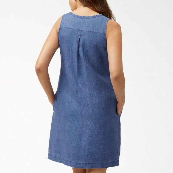 NWT TOMMY BAHAMA Sea Glass Linen Shift Dress XS/TP - Picture 8 of 16